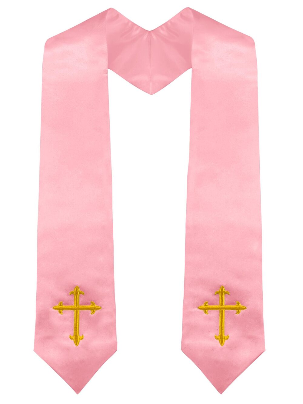 1385 Choir Stole with Cross Embroidery for Church Pastor Costume Clergy